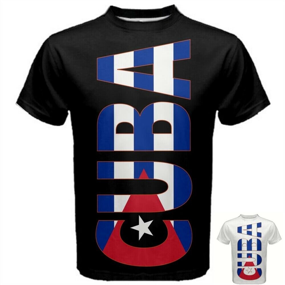 Cuba Flag Text Logo T-shirt