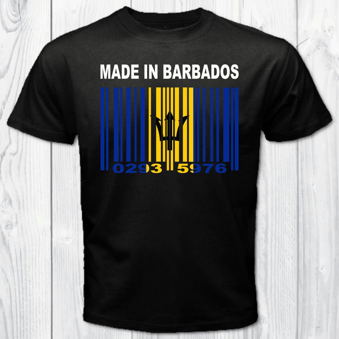 Made in Barbados Barcode Flag Personalized T-shirt