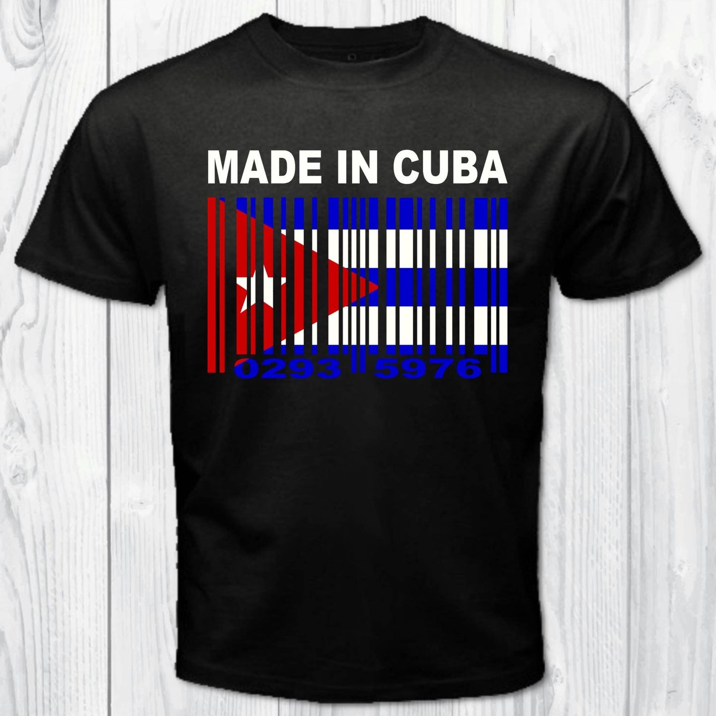 Cuba Add Your Birth Date to Barcode Numbers Cuban Flag Personalized T-shirt