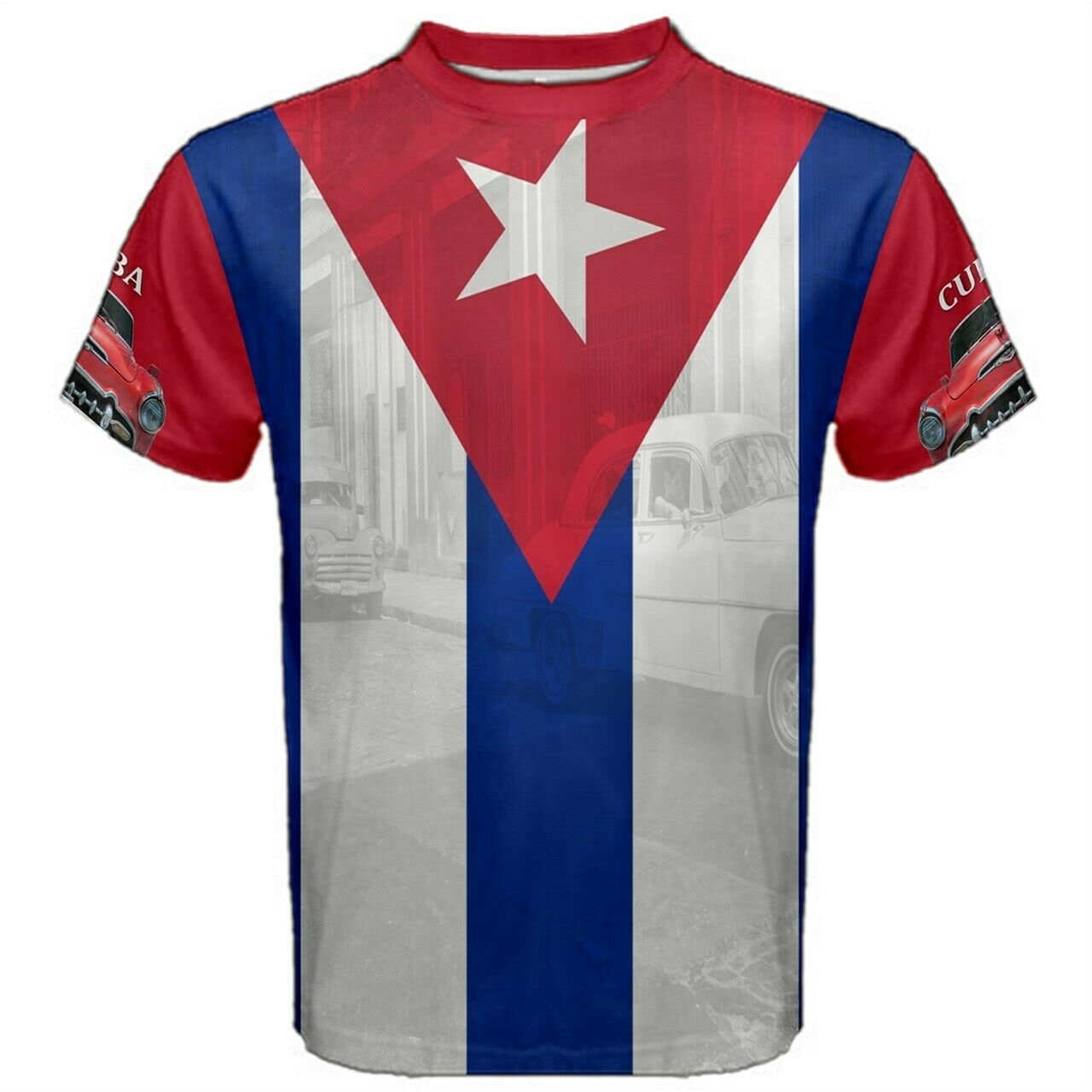 Cuban Classic Car National Flag T-shirt
