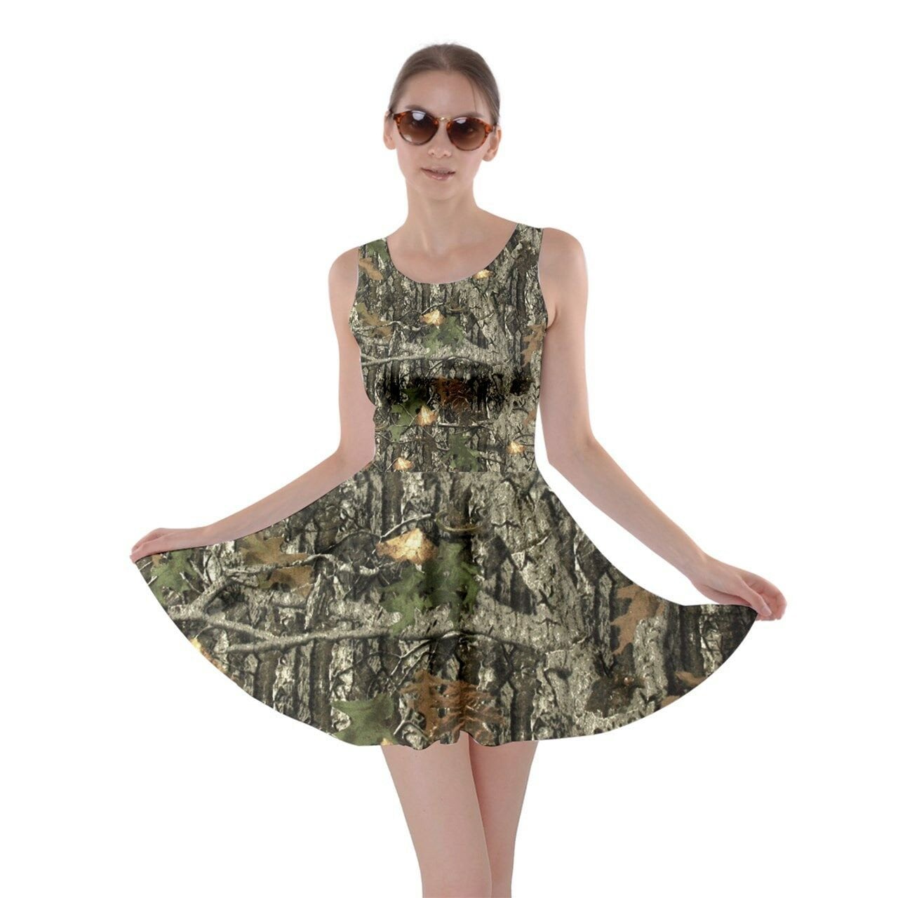 HUNTING CAMO Deer Hunter scoop Rifle Camouflage Skater Dress Sun Sundress