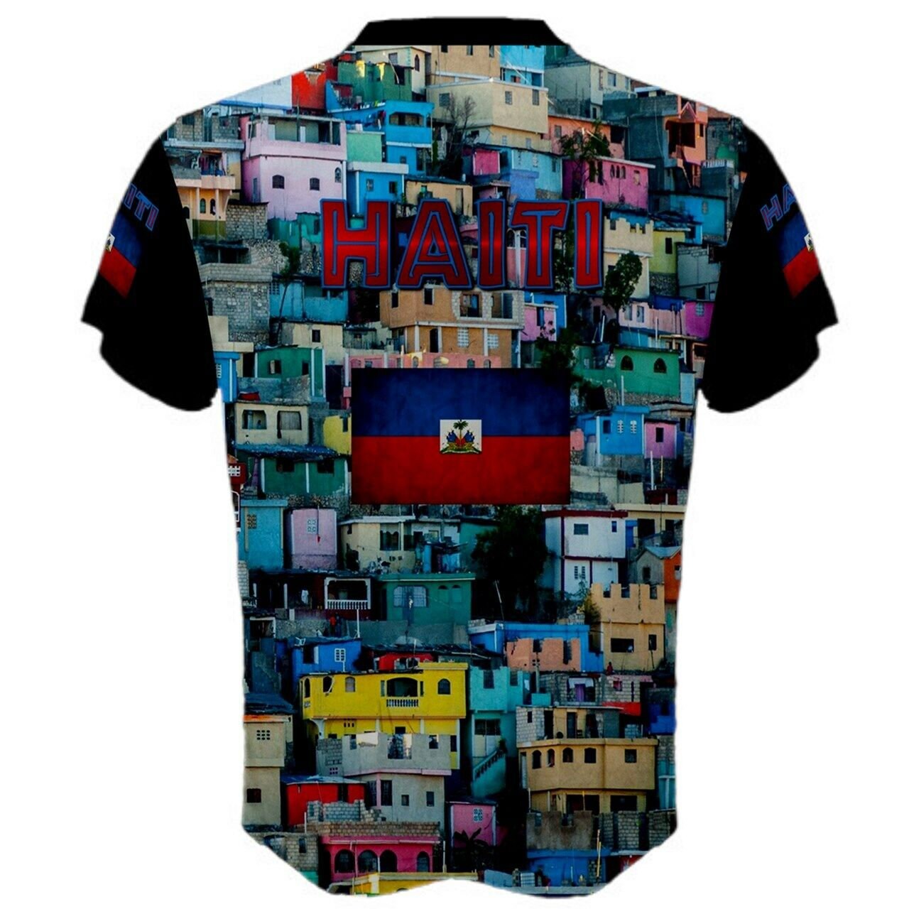 Colorfull Hillside Houses Beautifull Haitian T-shirt