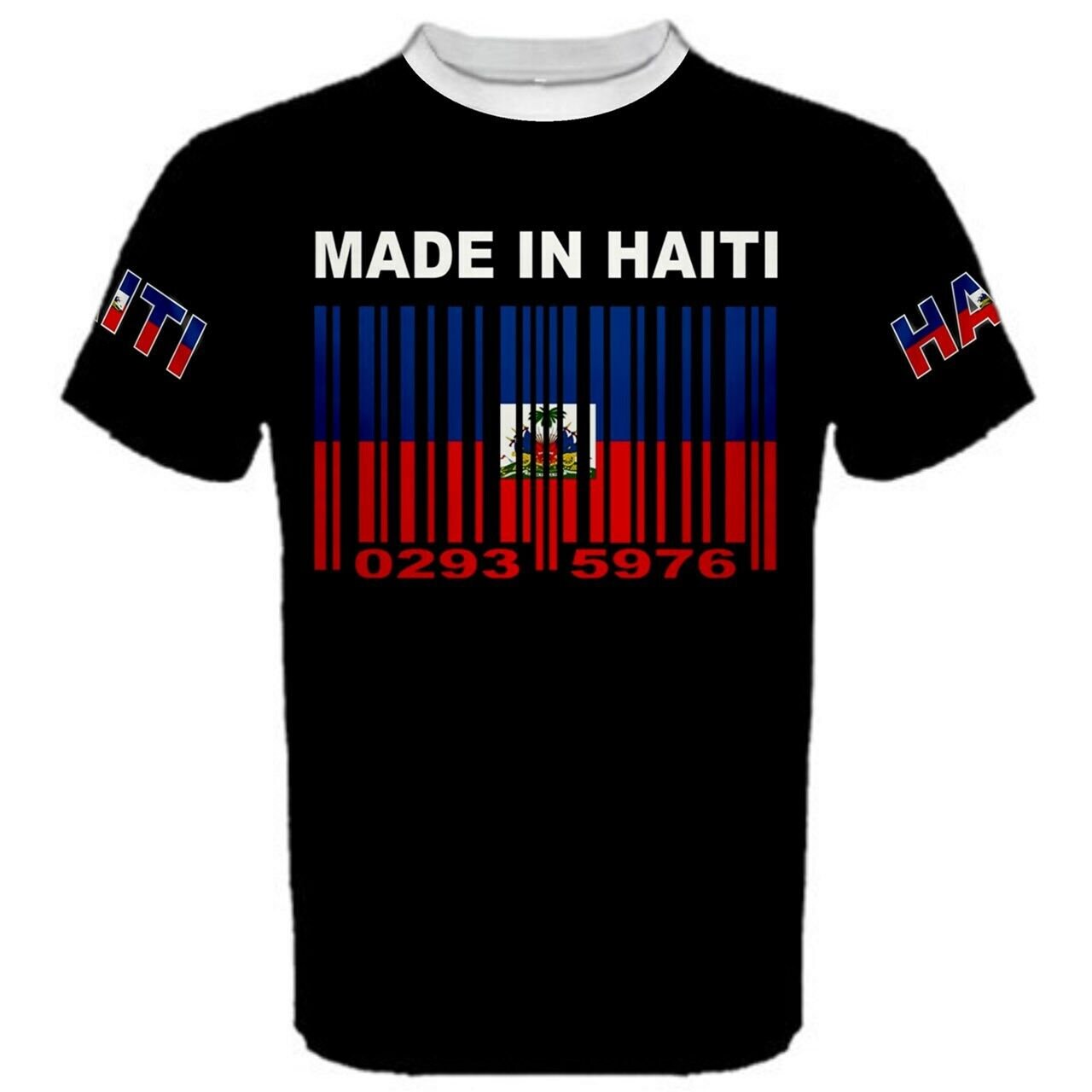 Made in Haiti National Coat of Arms Barcode Flag T-shirt