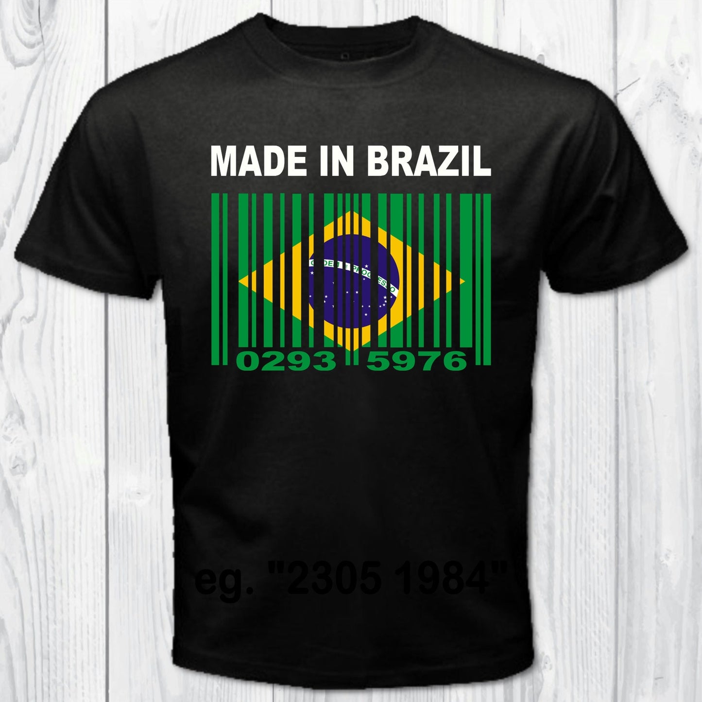 Made in Brazil Barcode Flag Personalized T-shirt