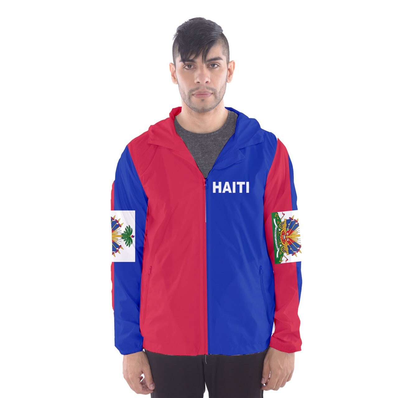 Haiti Flag Coat of Arms Windbreaker Jacket