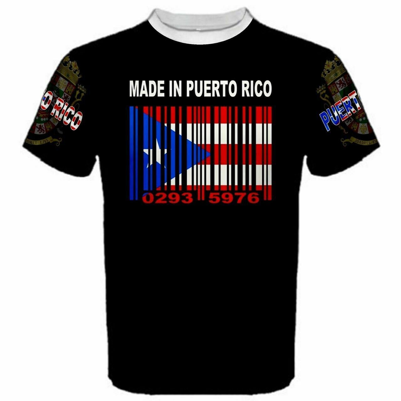 Puerto Rican Barcode Flag Coat of Arms T-shirt
