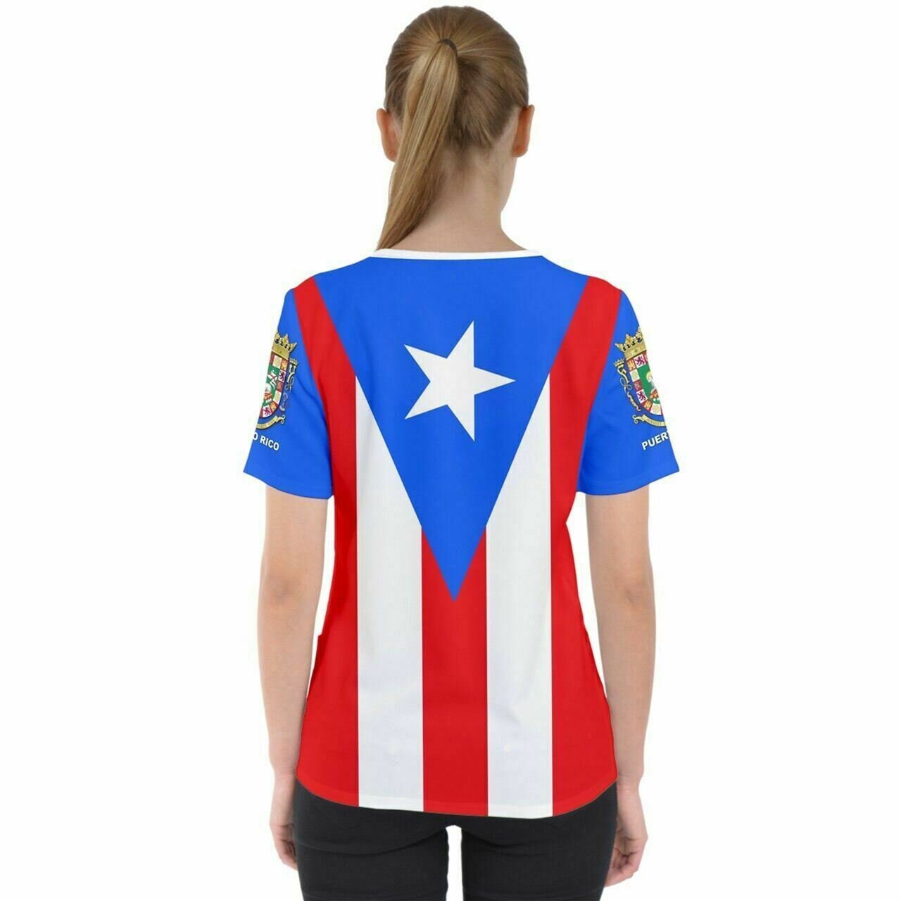 Puerto Rico Flag Scrub Top