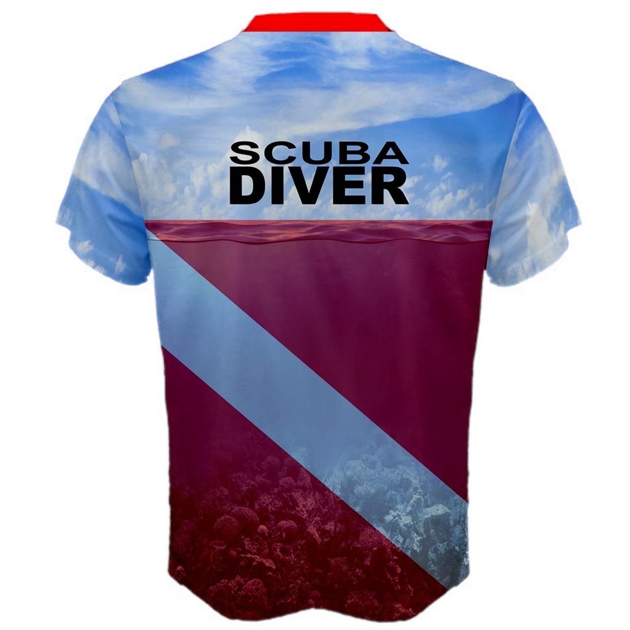 Scuba Diver Flag Ocean Water Unique Graphic T-shirt