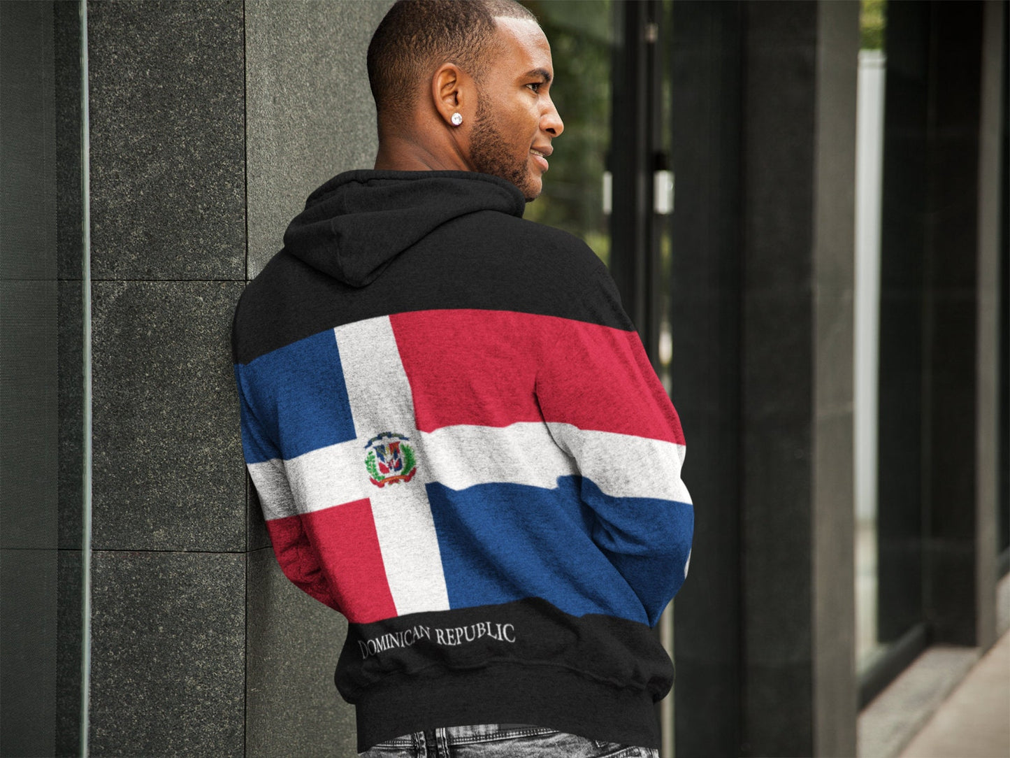 Dominican Republic Flag Pullover Hoodie