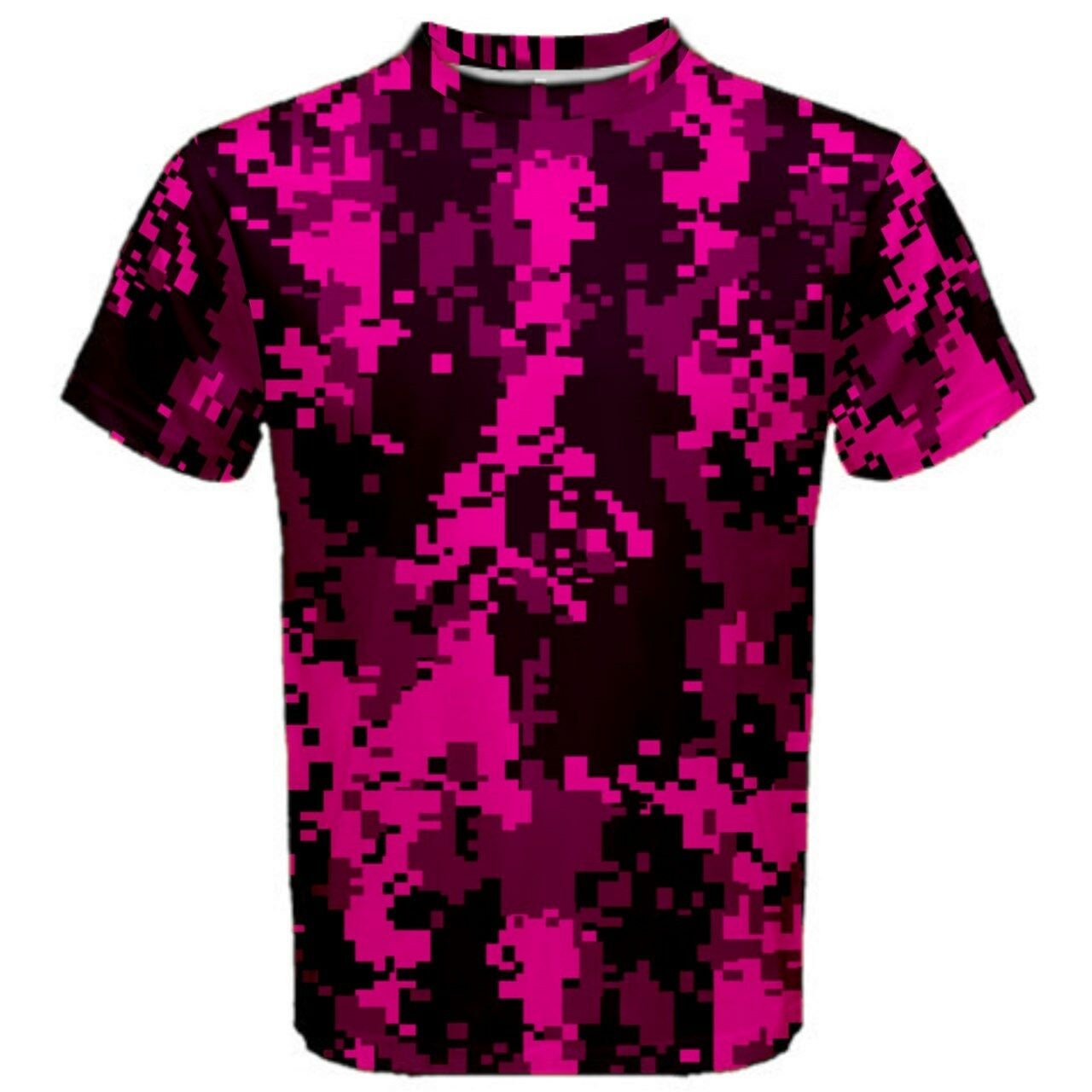 Military Digital Red, Green, Blue. Purple, Teal Camouflage T-shirt