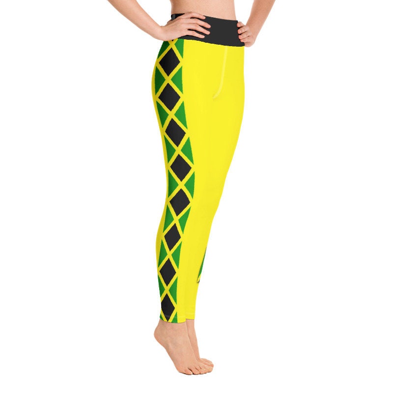 Jamaican National Country Flag Girl Yoga Pants Legging