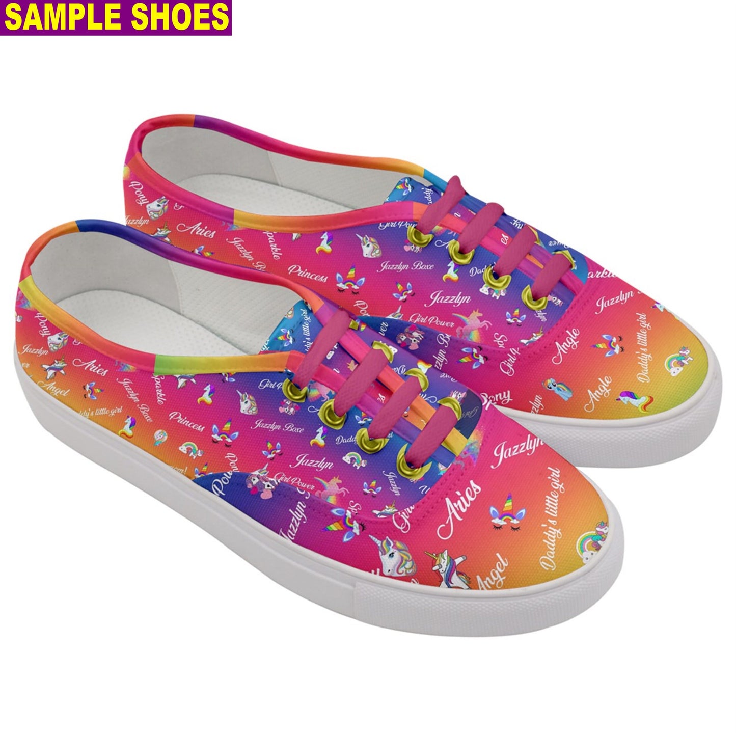 Unicorn Pony *Add Your Own Text Unique Customized Girl Shoes