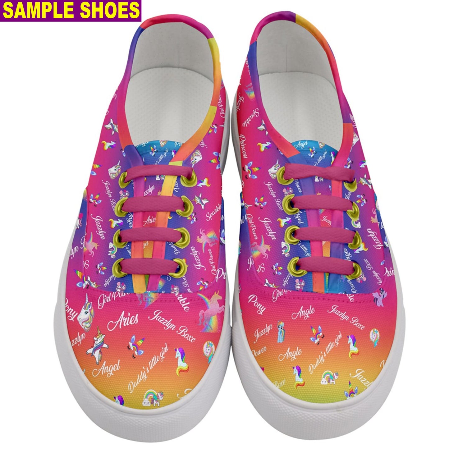 Unicorn Pony *Add Your Own Text Unique Customized Girl Shoes
