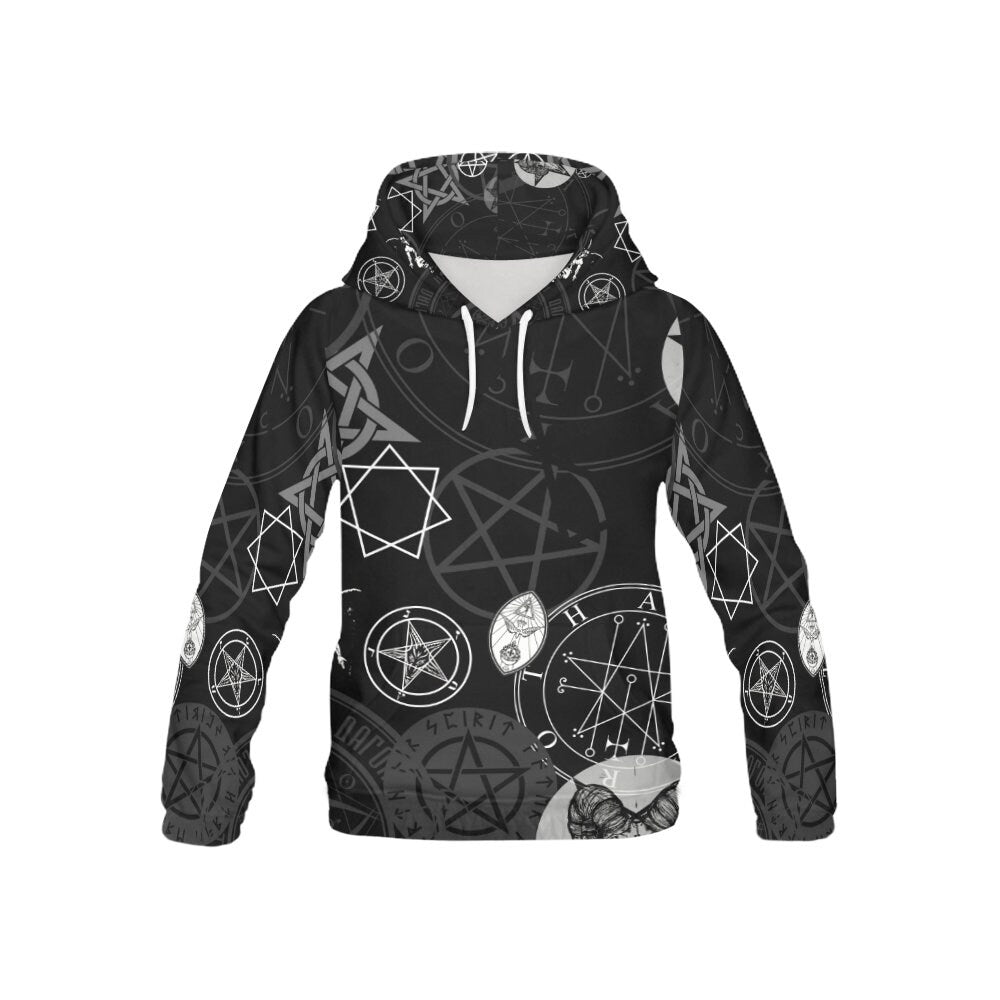 Occult Symbol Satanic Supernatural Witch Witchcraft Black Magic Pullover Hoodie