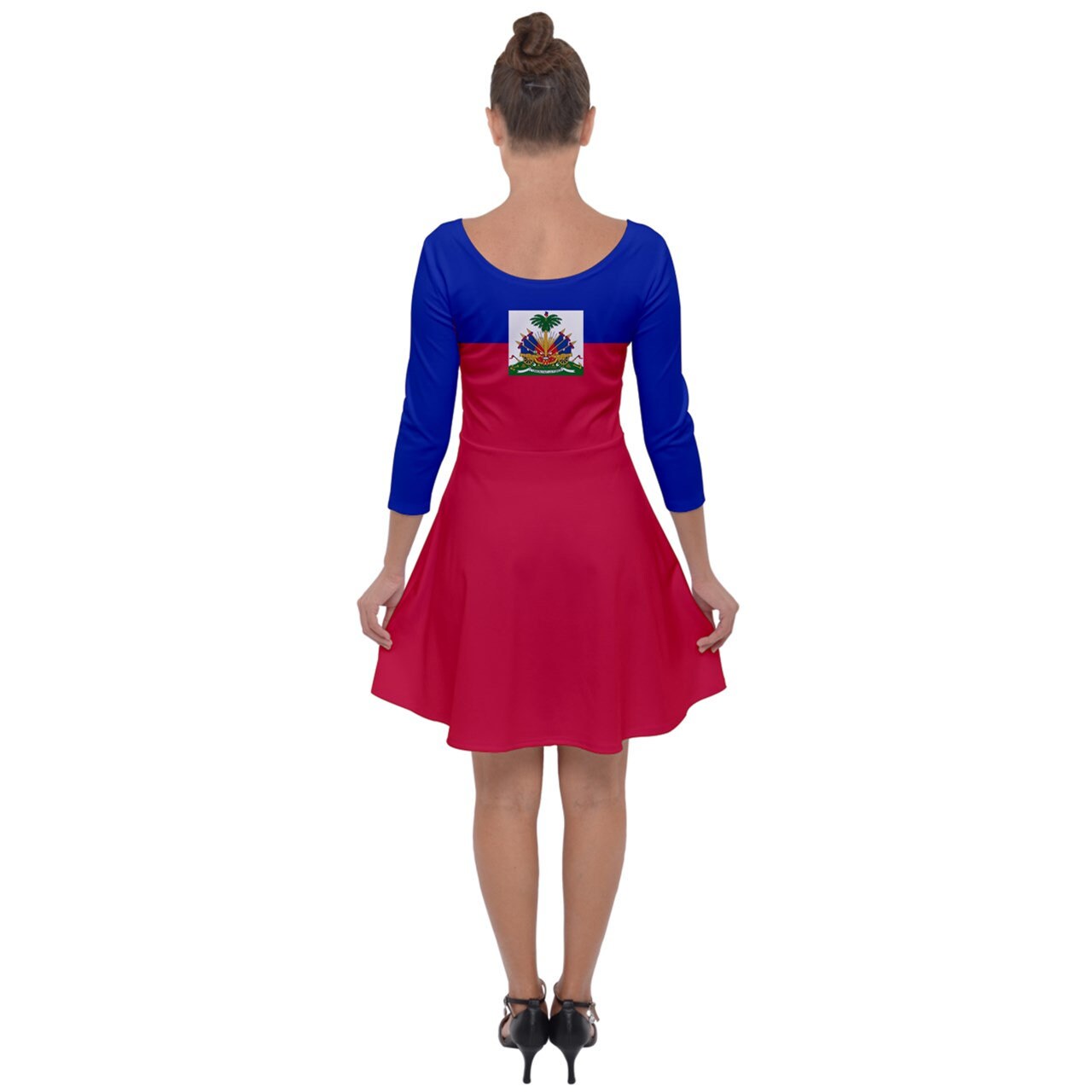 Haiti Coat of Arms Flag Girls Skater Dress *2 Styles Available