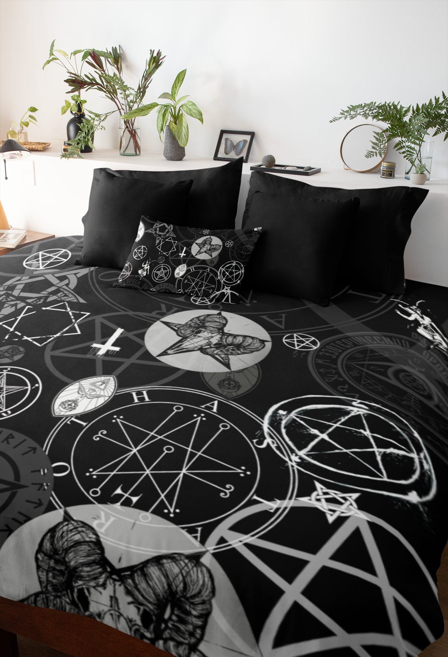 Occult Symbol Satanic Supernatural Witch Witchcraft Black Magic Duvet Cover Bed Set