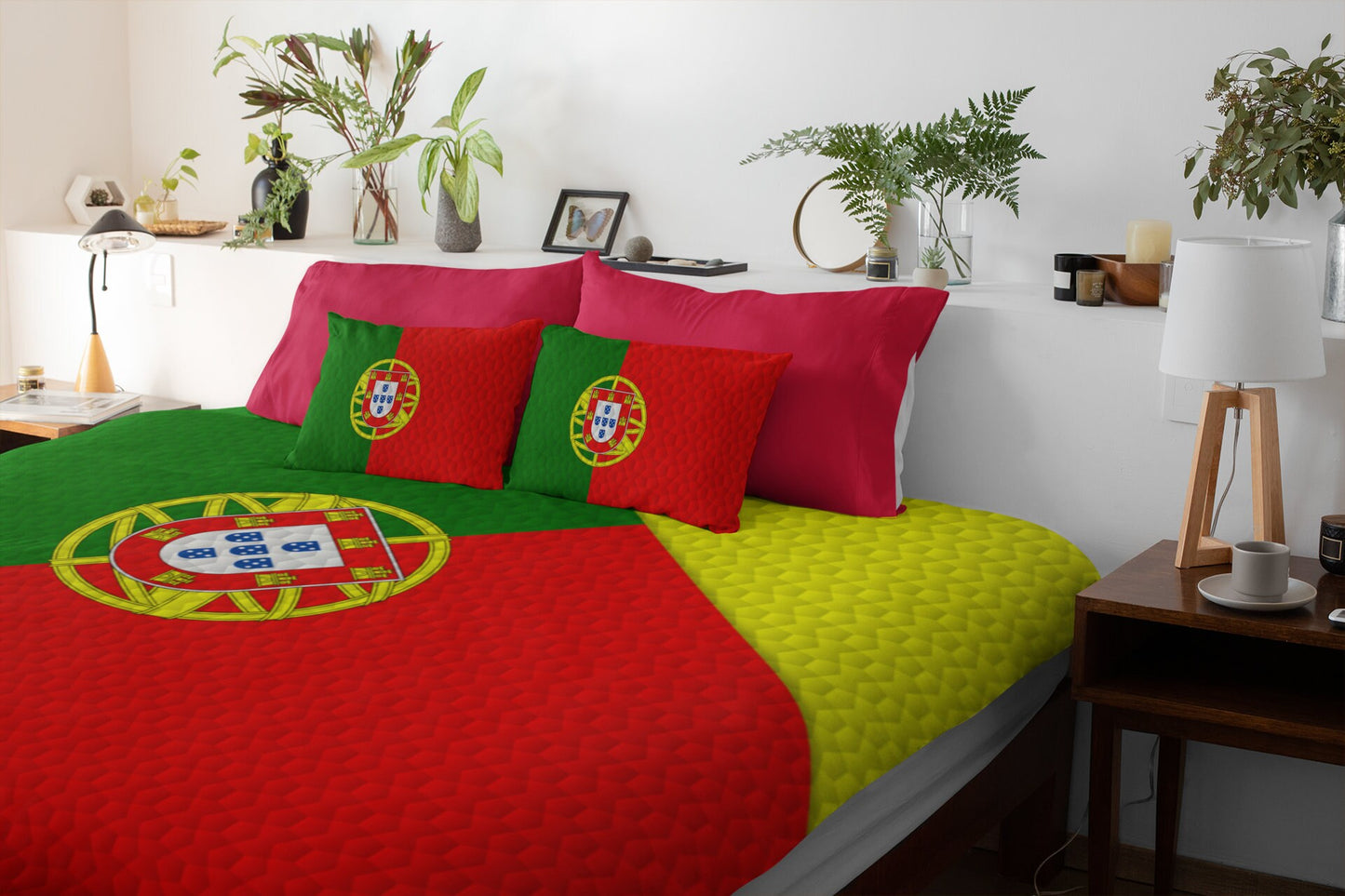 Portugal National Flag Duvet Cover & 2 Matching Pillow Cases Bed Set