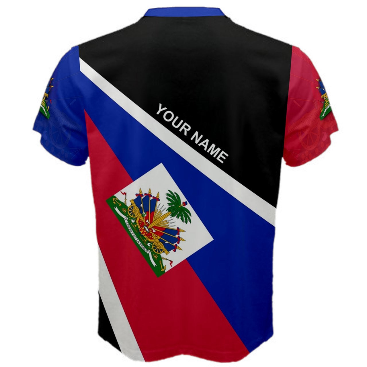 Custom Name Haiti Coat of Arms Flag T-shirt