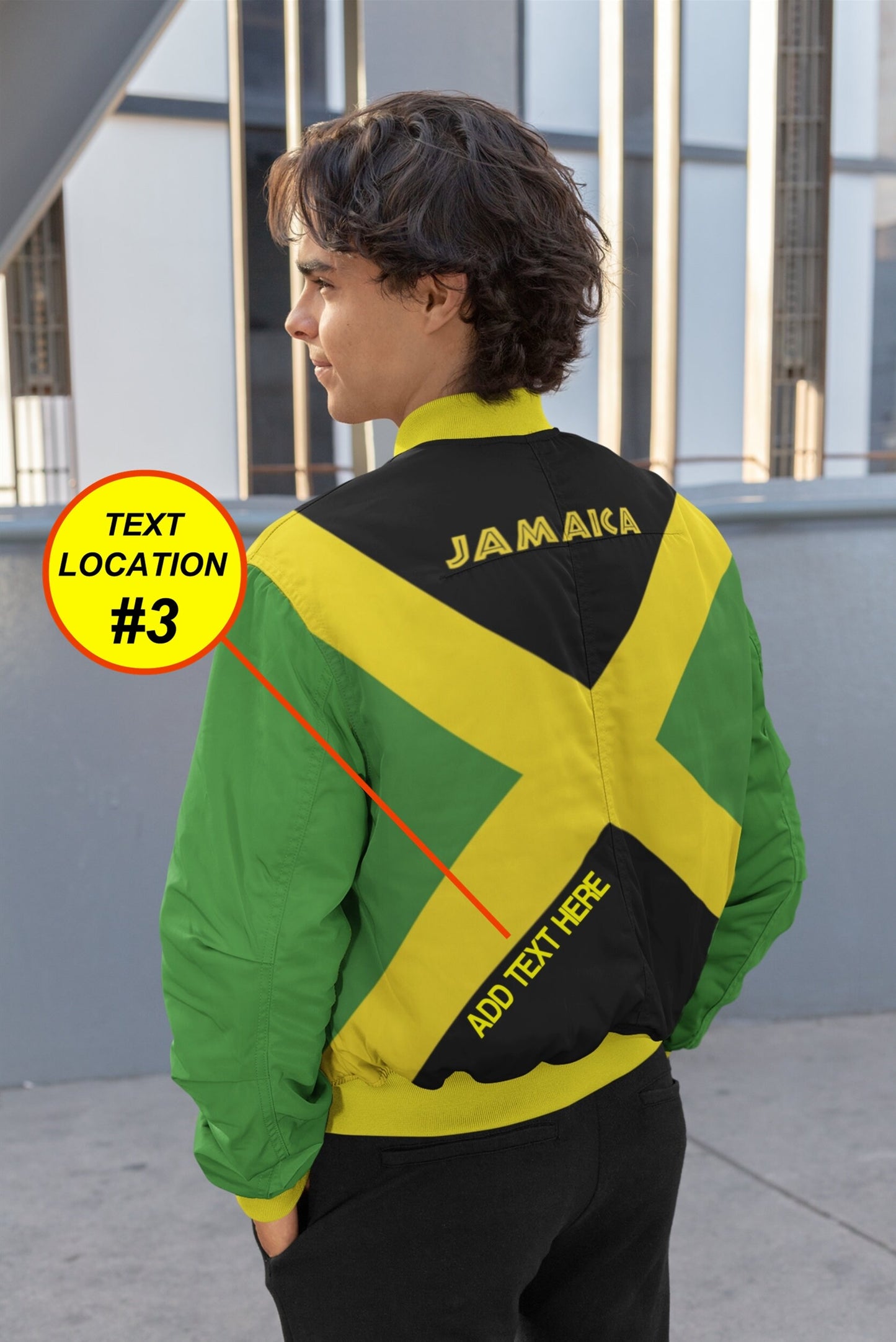 Jamaican Flag Bomber Jacket *Last Name or Custom Text Can Be Added To This Coat.