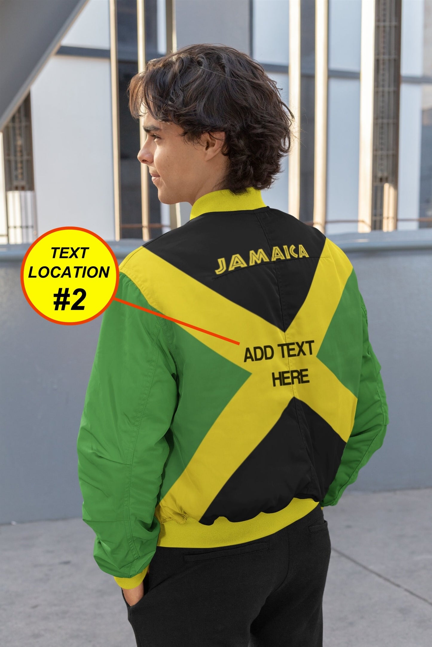 Jamaican Flag Bomber Jacket *Last Name or Custom Text Can Be Added To This Coat.