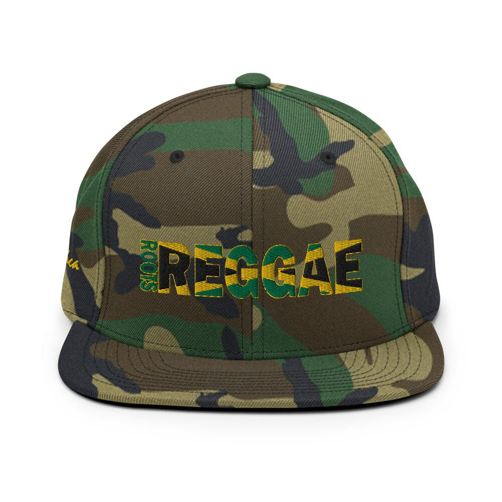 Roots Reggae Rub a Dub Jamaican Flag Embroidered Snapback Hat