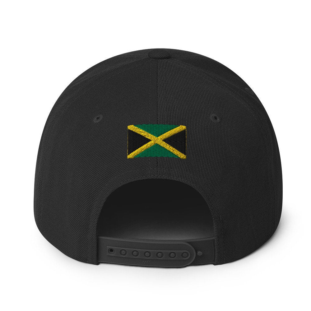 JAMDOWN Jamaican Flag Green Camo or Black Snapback Hat