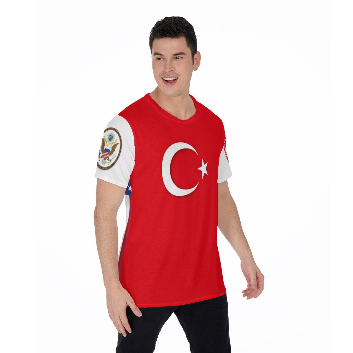 Turkey United States Multi Flag USA Turkish Men's T-Shirt