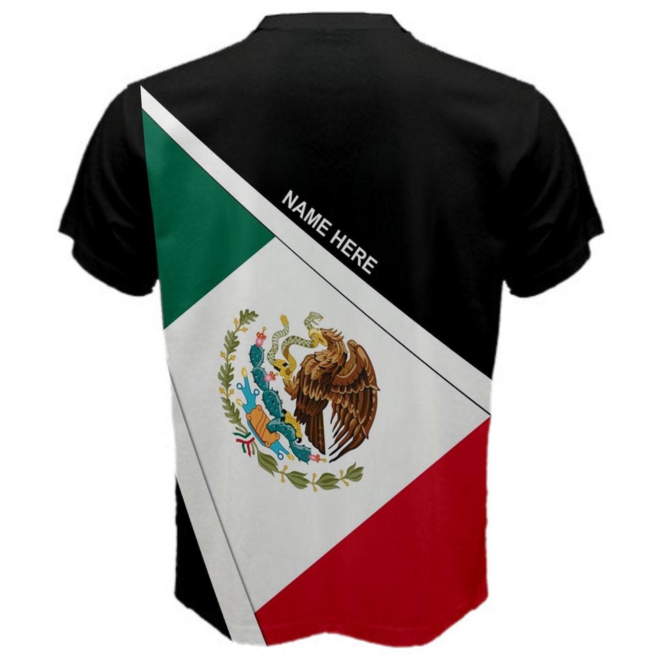 Custom Name Mexico Mexican Coat of Arms Flag T-shirt