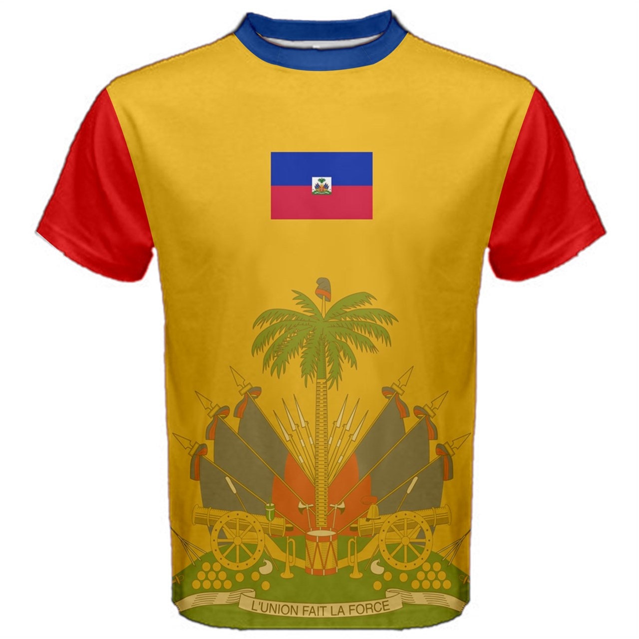 Custom Name Jersey Number Haiti Coat of Arms Flag T-shirt