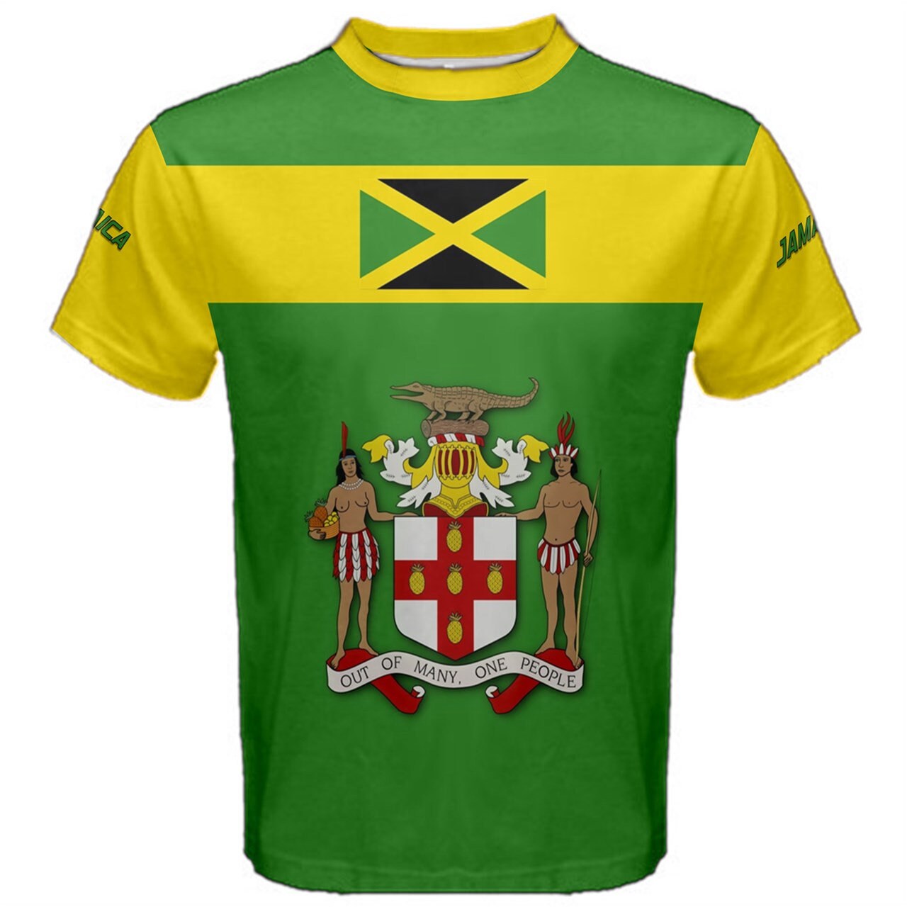 Custom Jersey Number And Name Jamaica Flag T-shirt