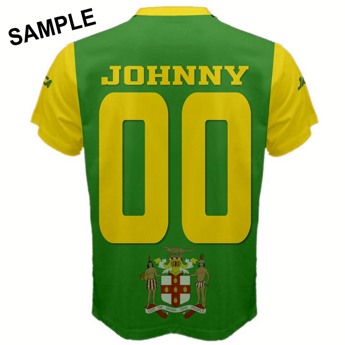 Custom Jersey Number And Name Jamaica Flag T-shirt