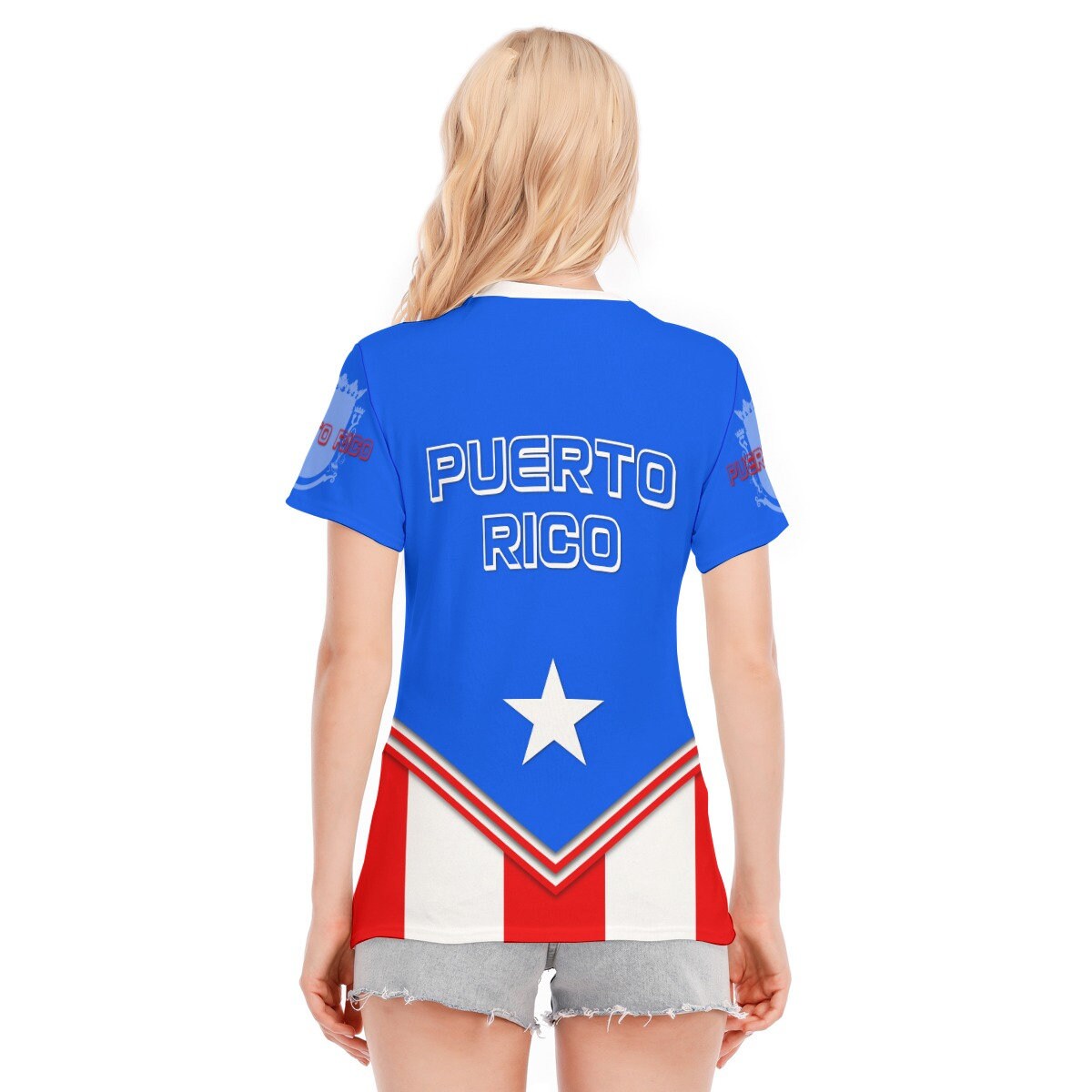 Puerto Rico Crest Women's Round Neck Cotton T-Shirt