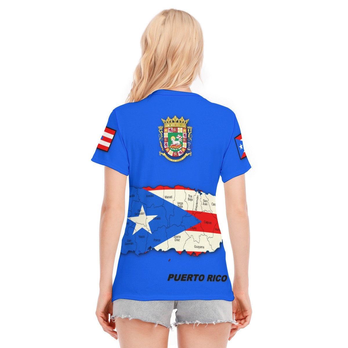 Women's Puerto Rican Round Neck Cotton T-Shirt