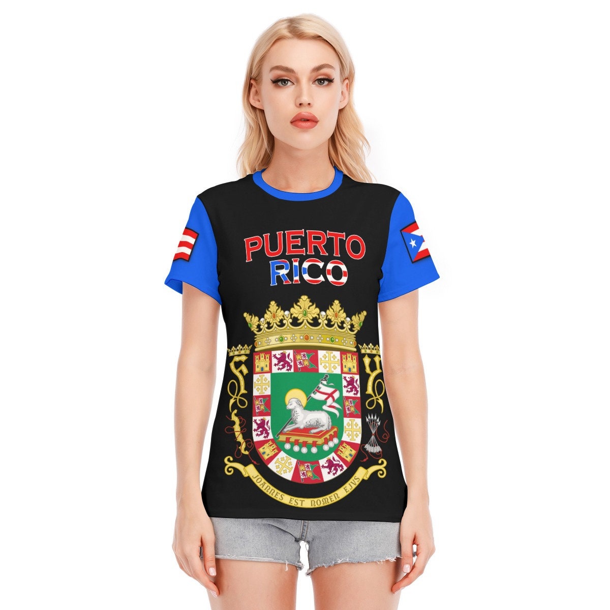 Women's Puerto Rican Round Neck Cotton T-Shirt