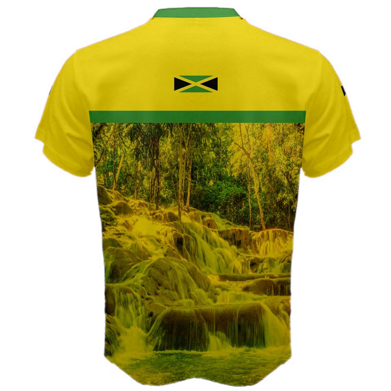 Jamaica Dunn's River falls Flag Women's Round Neck Cotton T-Shirt