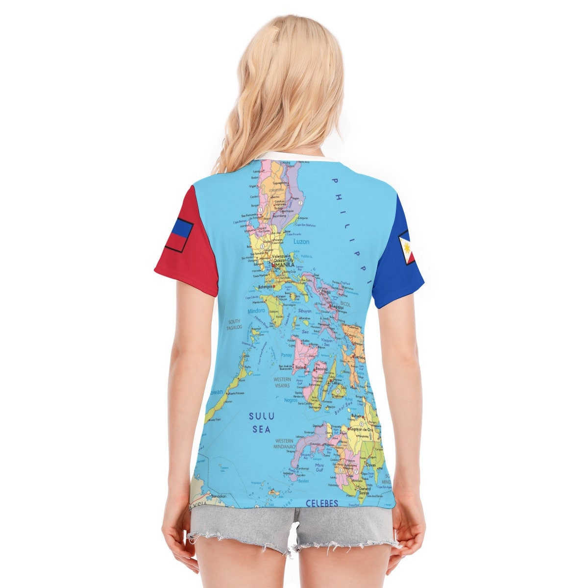Philippines Coat Of Arms Flag Women's Cotton T-Shirt