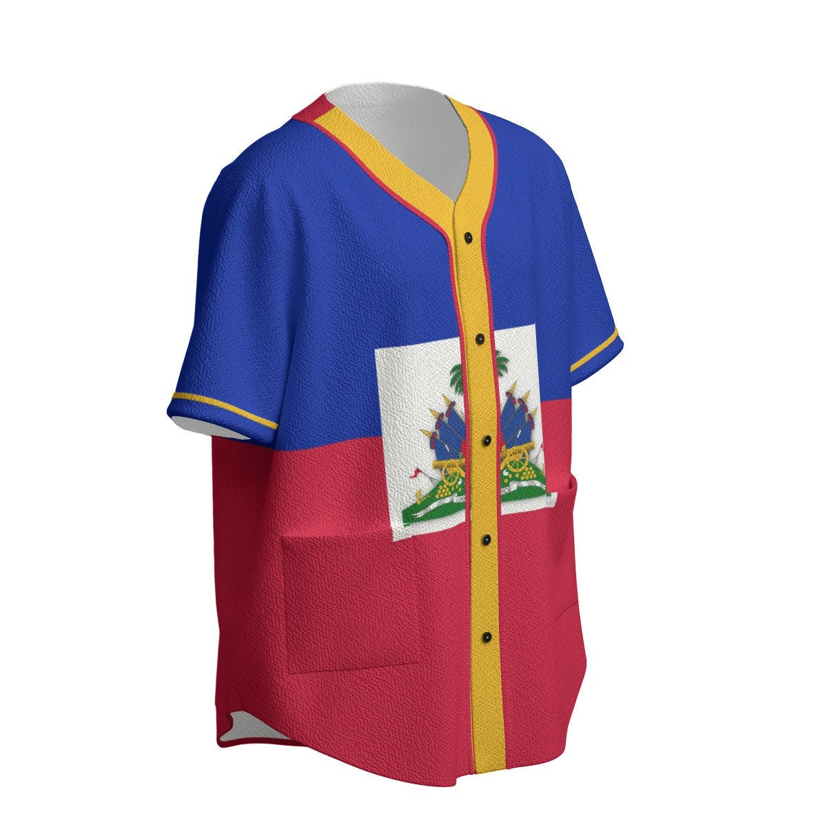 Haiti Flag Men's Textured Baseball Jersey
