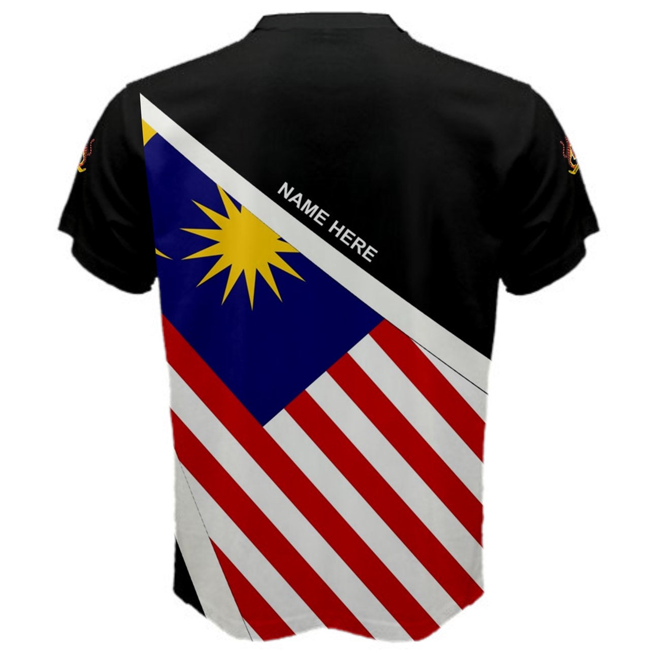 Custom Name Malaysia Flag Coat of Arms T-shirt