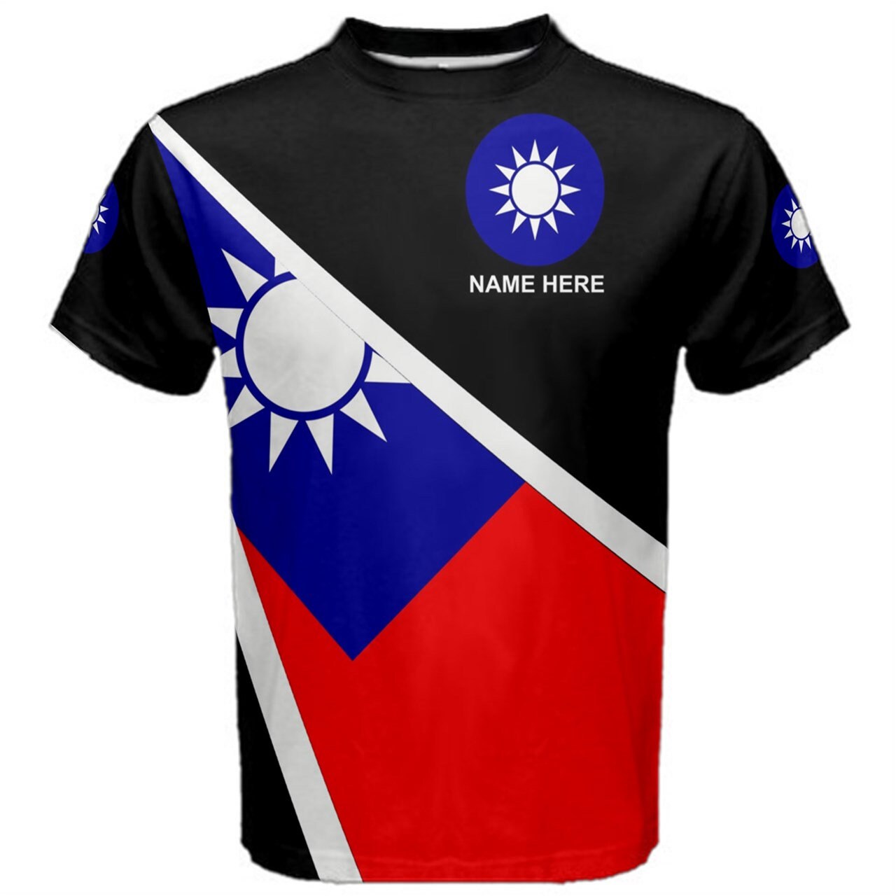 Custom Name TAIWAN Flag Coat of Arms T-shirt