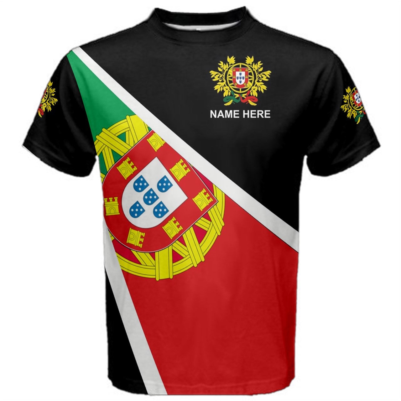 Custom Name PORTUGAL Flag Coat of Arms T-shirt