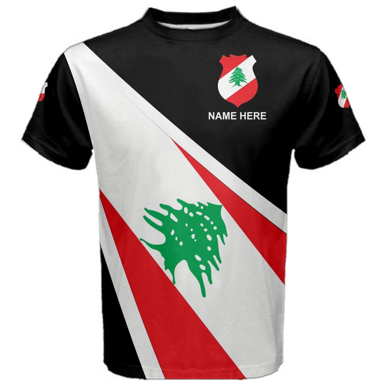 Custom Name LEBANON Flag Coat of Arms T-shirt