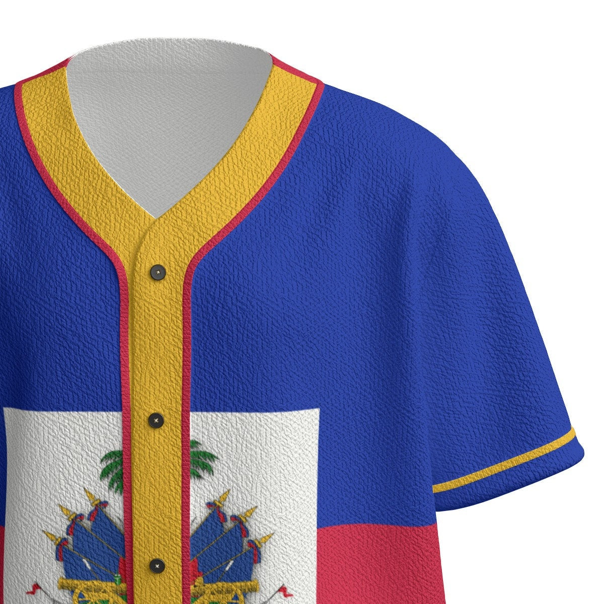 Haiti Flag Men's Textured Baseball Jersey