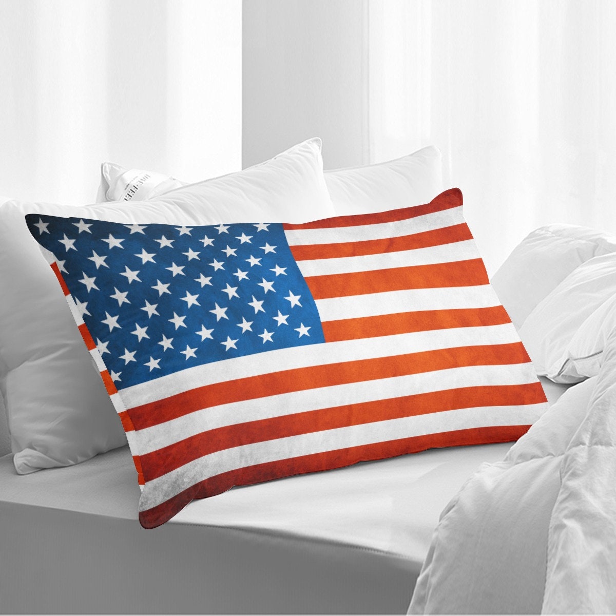 United States USA Flag Double Side Printing Pillow Cover(1PC)