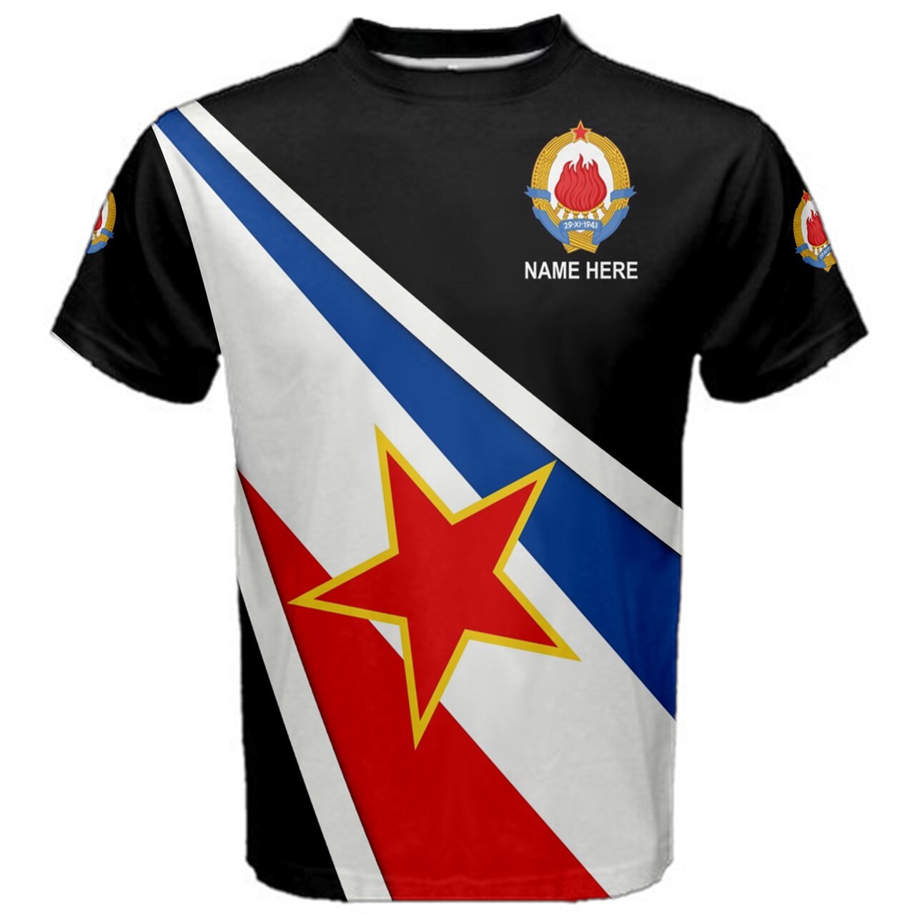 Custom Name Knights Templar Cross Flag Men's or Kids T-shirt