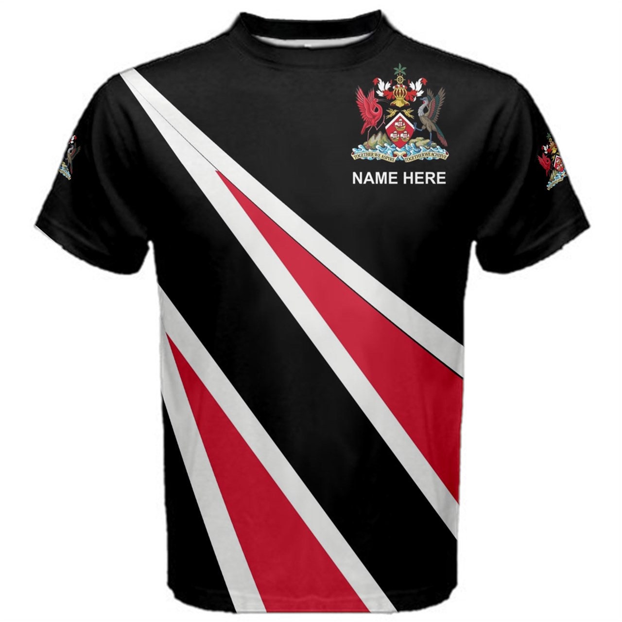 Custom Name Trinidad and Tobago Flag Coat of Arms Men's or Kids T-shirt