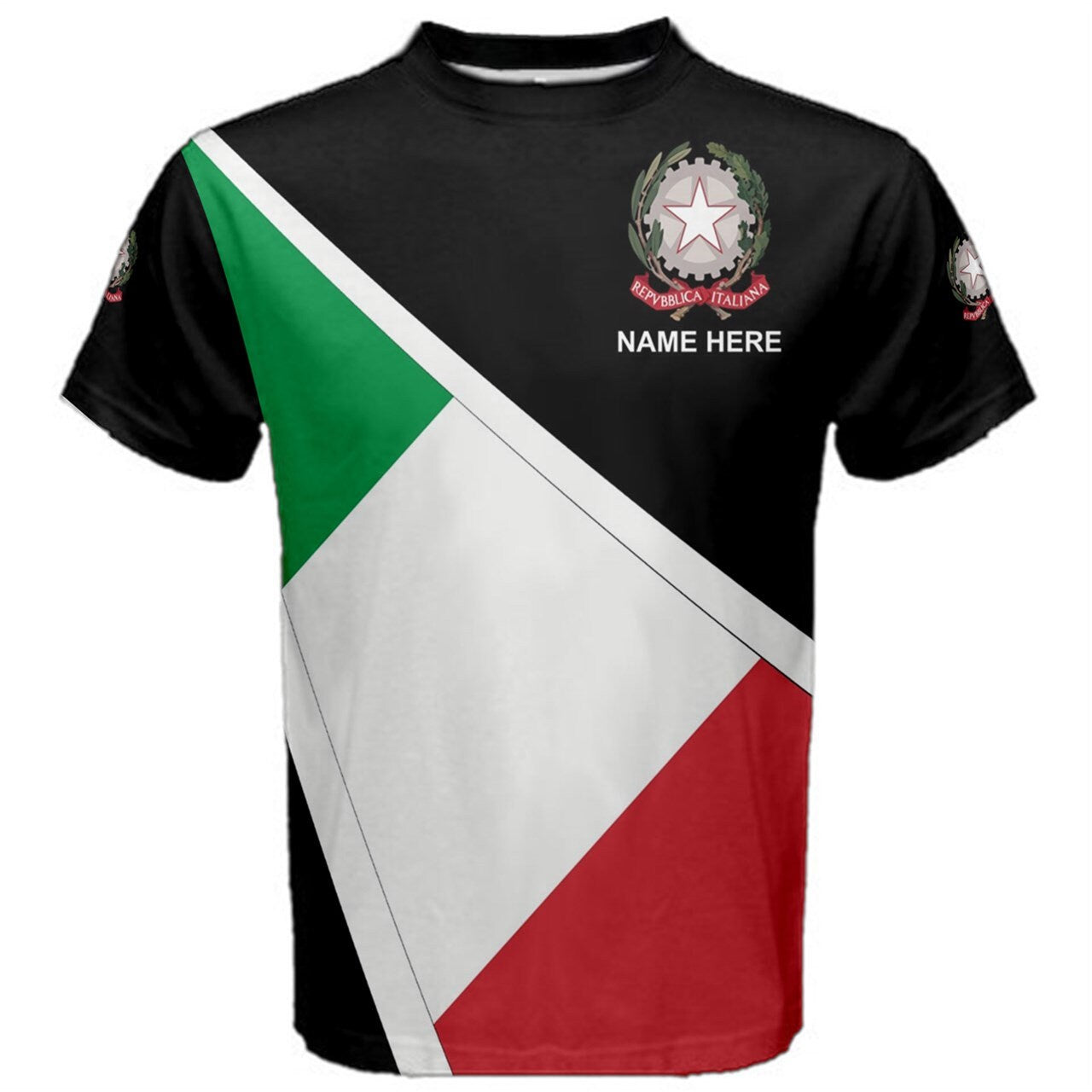 Custom Name Italy Flag Coat of Arms Men's or Kids T-shirt