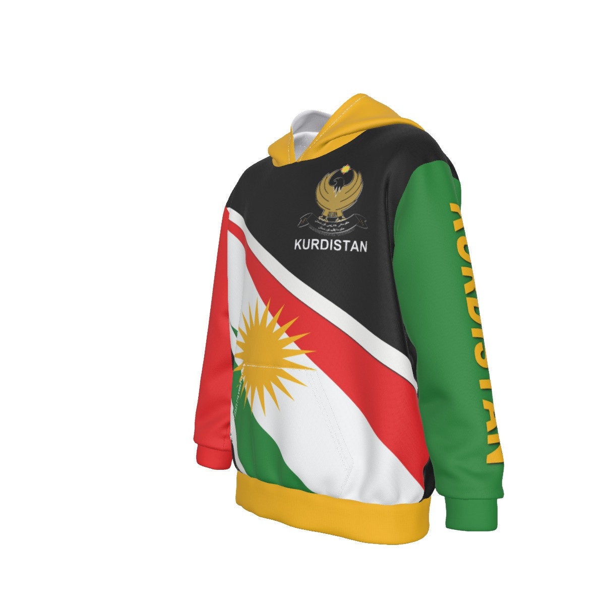 Unique Kurdistan Flag Coat of Arms Oversized Kid's Hoodie
