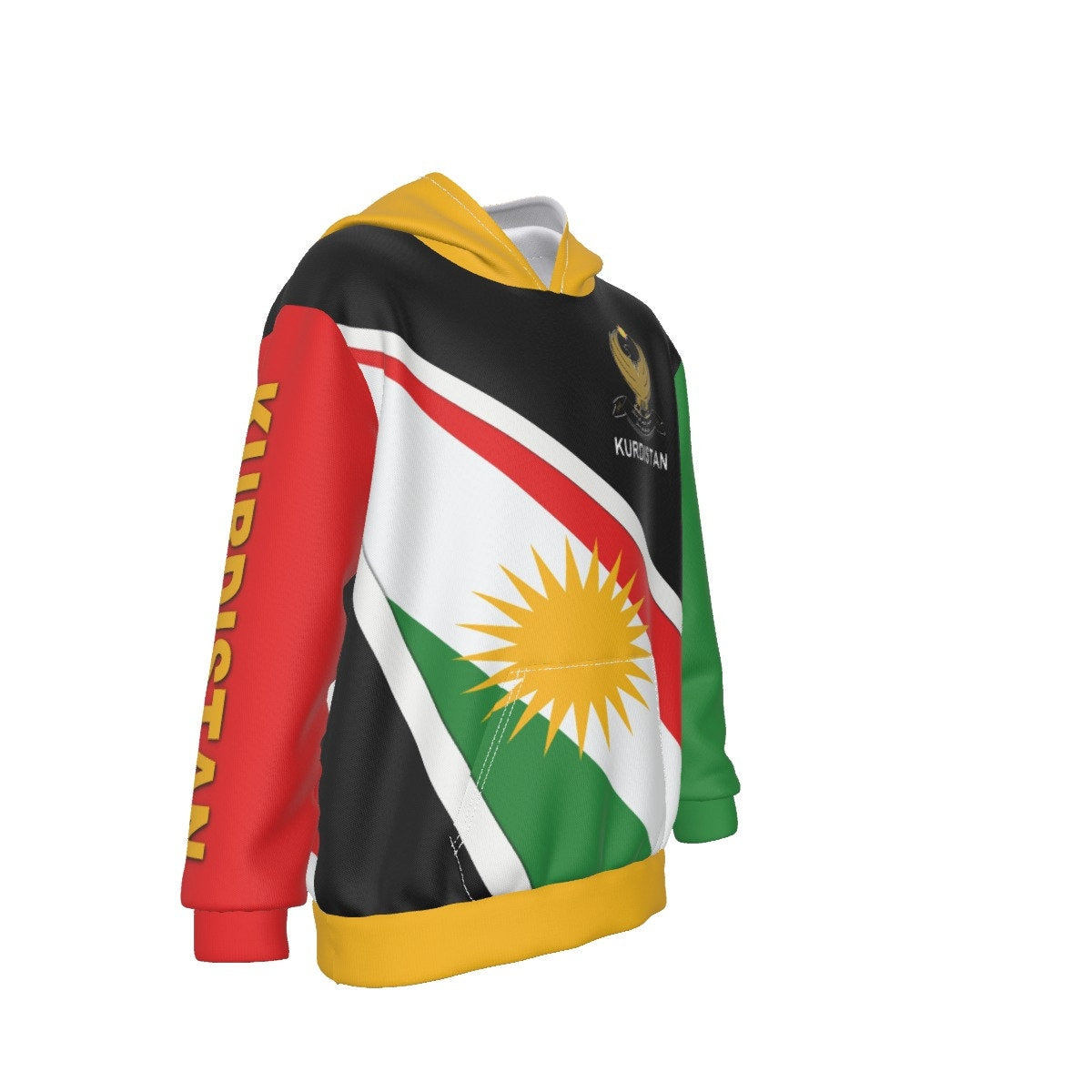 Unique Kurdistan Flag Coat of Arms Oversized Kid's Hoodie