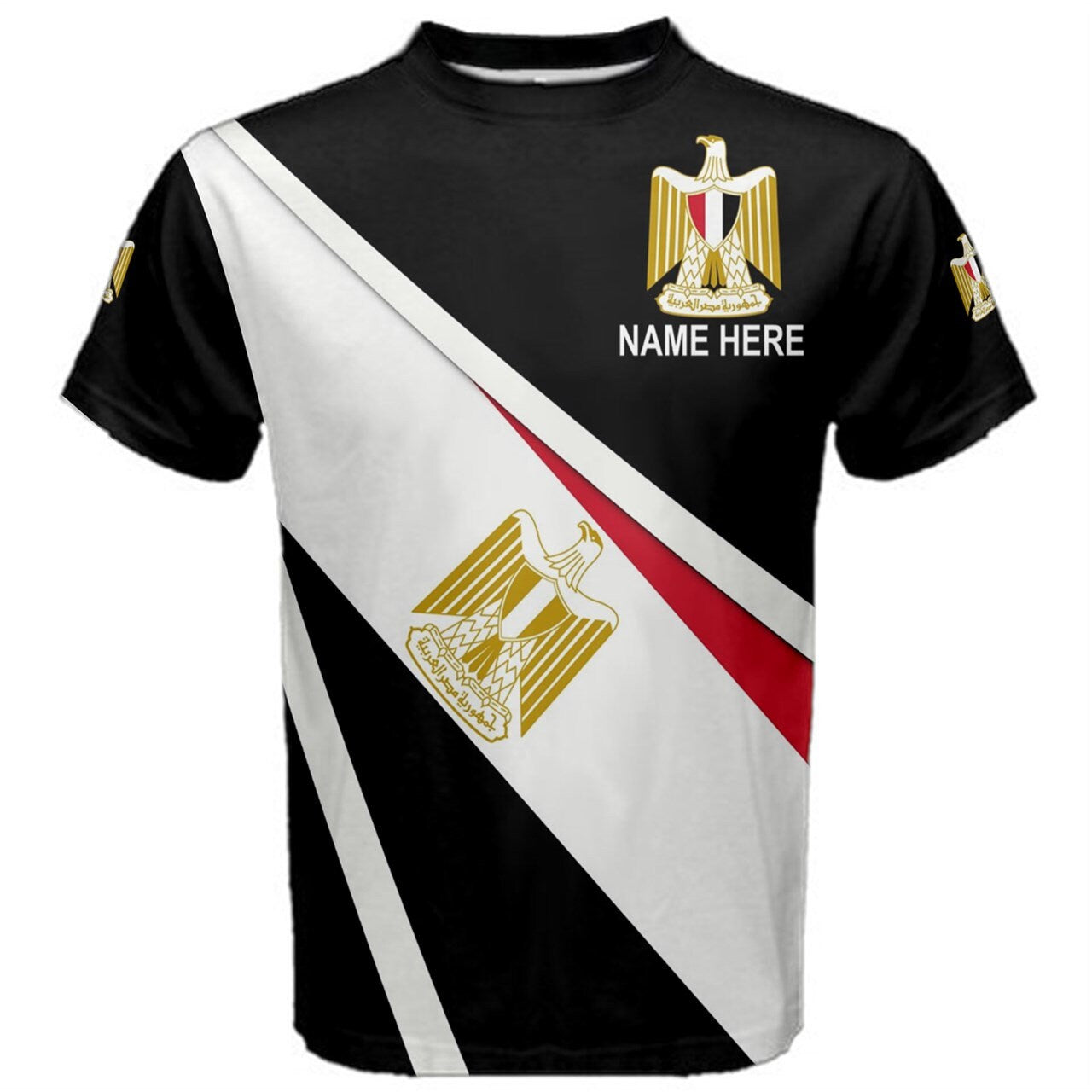 Custom Name Egypt Flag Coat of Arms Men's or Kids T-shirt