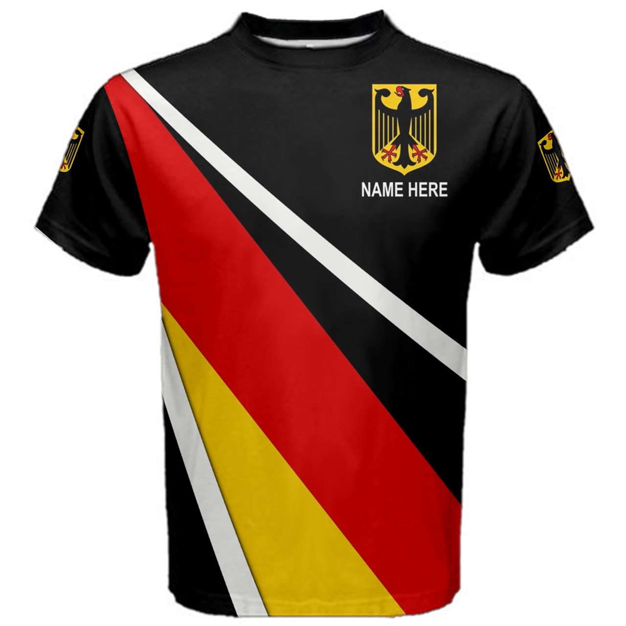 Custom Name Germany Flag Coat of Arms Men's or Kids T-shirt